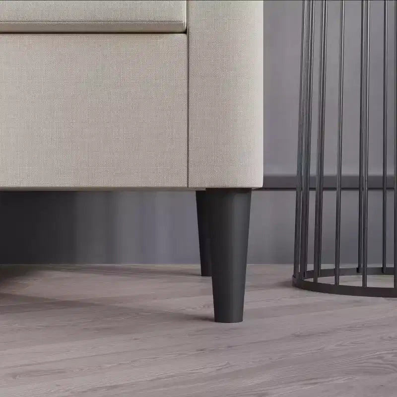 Poltrona e Pouf Accent in Lino – Cuscino in Schiuma, 5 Colori, Stile Moderno