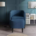 ChaletPosh Linen Accent Chair with Stool