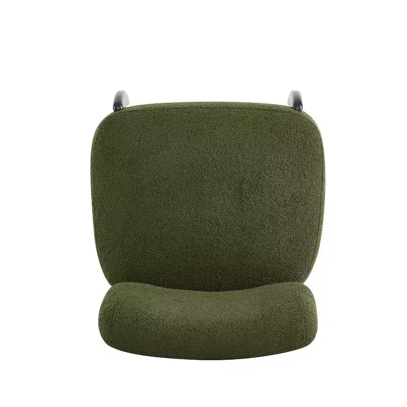 Poltrona d'accento rivestita in Bouclé – Struttura in legno di caucciù, design moderno e minimalista
