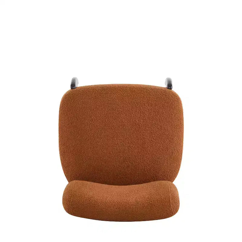 Poltrona d'accento rivestita in Bouclé – Struttura in legno di caucciù, design moderno e minimalista