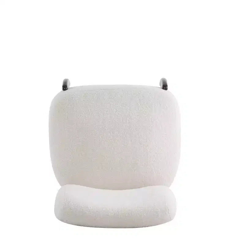 Poltrona d'accento rivestita in Bouclé – Struttura in legno di caucciù, design moderno e minimalista