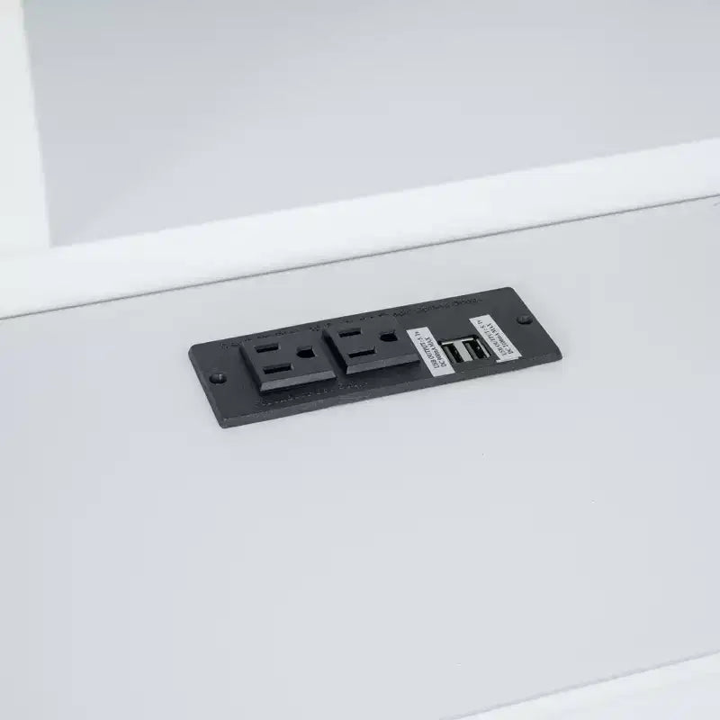 Letto matrimoniale king-size con piattaforma in legno, testiera con vano contenitore, ricarica USB e cassetti