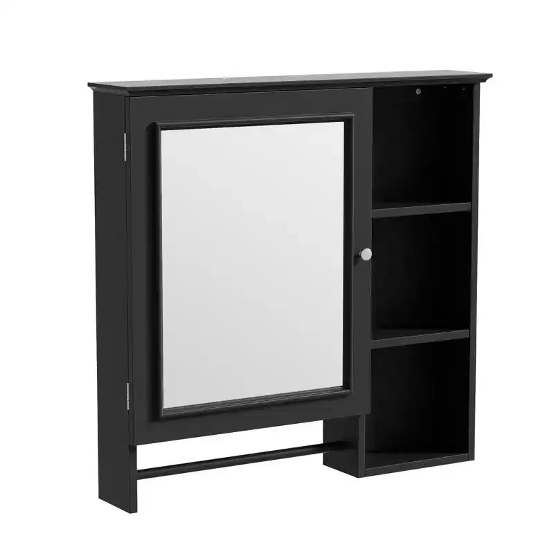 Mobiletto da bagno a muro con grande specchio e ripiani regolabili