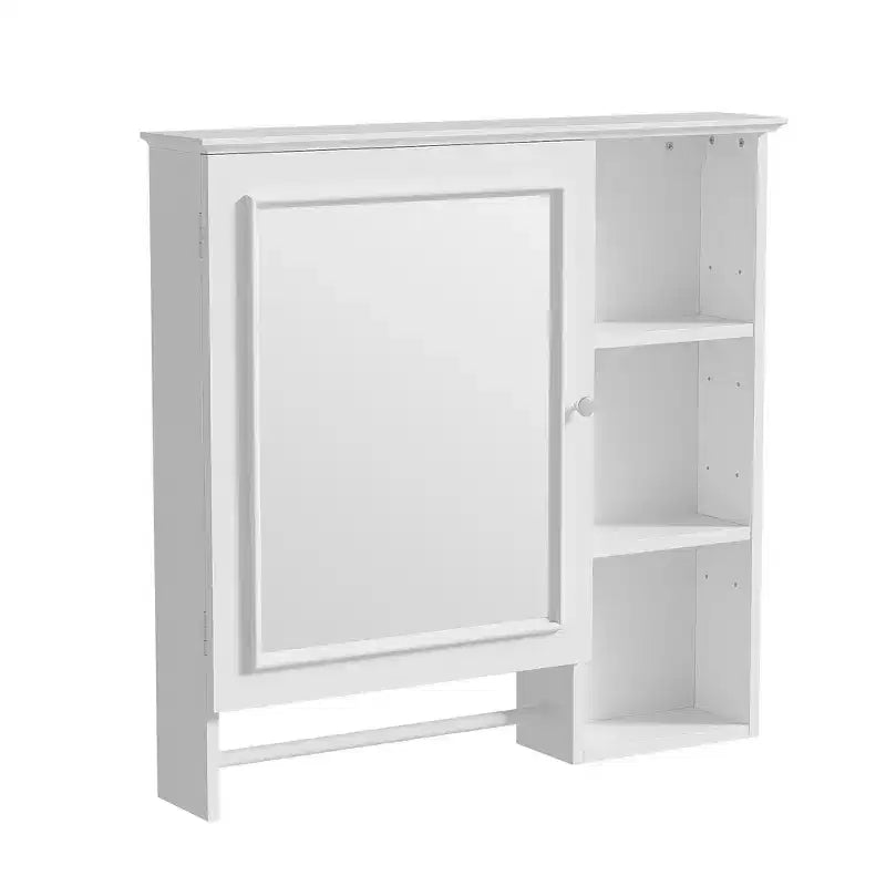 Mobiletto da bagno a muro con grande specchio e ripiani regolabili