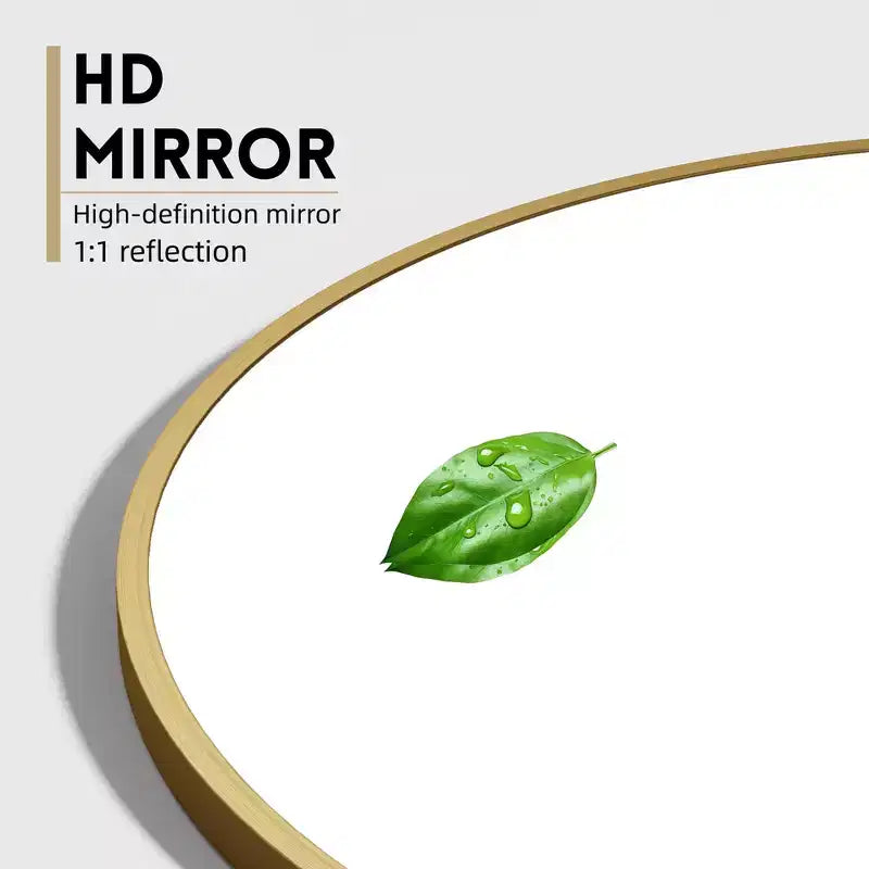 Specchio sospeso dorato con bordo sottile in lega di alluminio, a forma di arco ad angolo retto, installazione a doppio lato