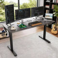 MAYEERTY 55x24 Walnut Electric Standing Desk - Splice Board, Adjustable Height for Home Office