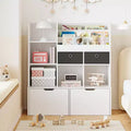 47.8 Kids Bookshelf & Toy Organizer with Drawers & Cubbies for Playroom, Classroom & Nursery - white