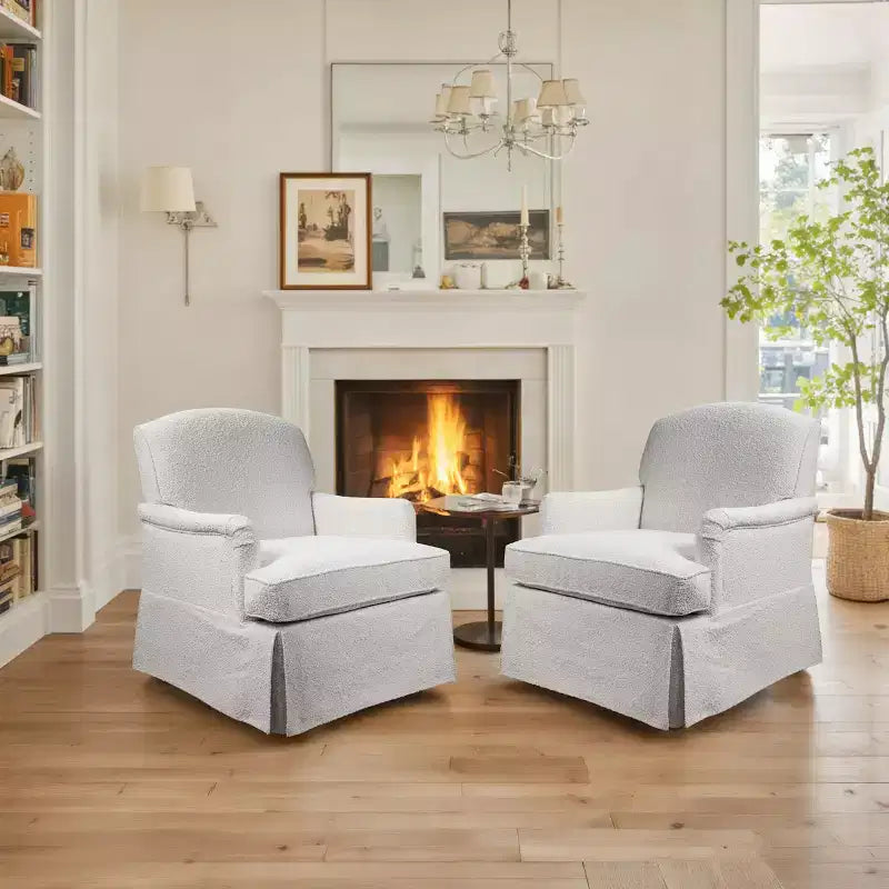 Poltrona Girevole Accentuale Tradizionale in Tessuto – Struttura in Legno, Rotazione a 360°, Poltrona