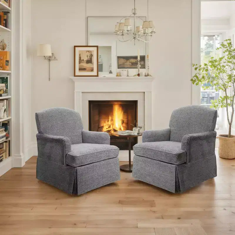 Poltrona Girevole Accentuale Tradizionale in Tessuto – Struttura in Legno, Rotazione a 360°, Poltrona