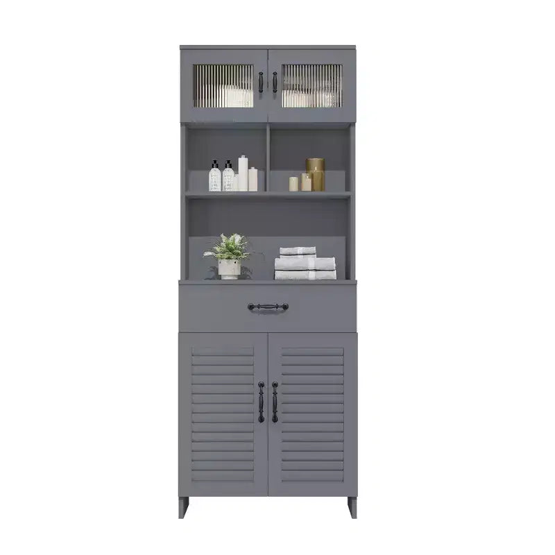Mobile bagno moderno da 63" con anta in vetro satinato e cassetto a chiusura ammortizzata
