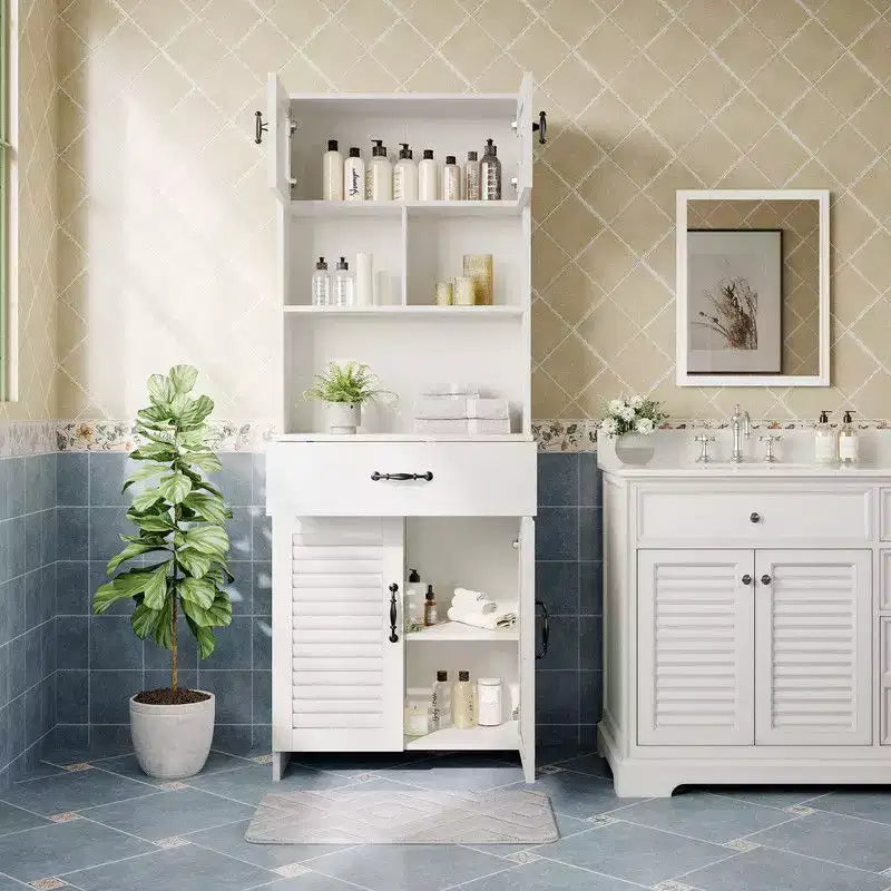 Mobile bagno moderno da 63" con anta in vetro satinato e cassetto a chiusura ammortizzata