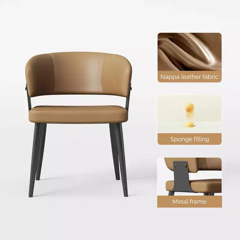 Sedie da pranzo rustiche, set da 2 – Seduta in similpelle, robusta struttura in metallo