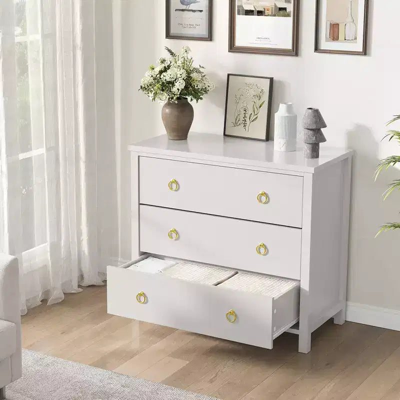 Comodino a 3 cassetti per camera da letto, cassettiera larga 80 cm, armadietto portaoggetti alto e autoportante e organizer per vestiti per soggiorno e corridoio