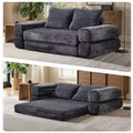 Divano Letto Convertibile Moderno in ciniglia Queen Size con Schienale Diviso