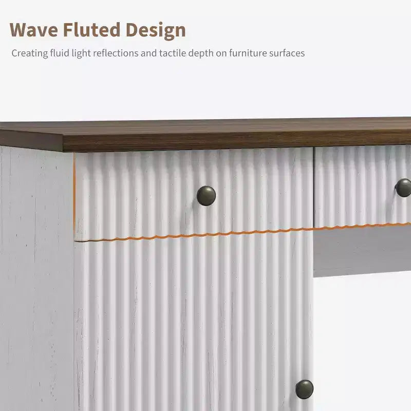 Toeletta con Specchio, 9 Luci LED Dimmerabili, Sgabello Imbottito e 2 Cassetti