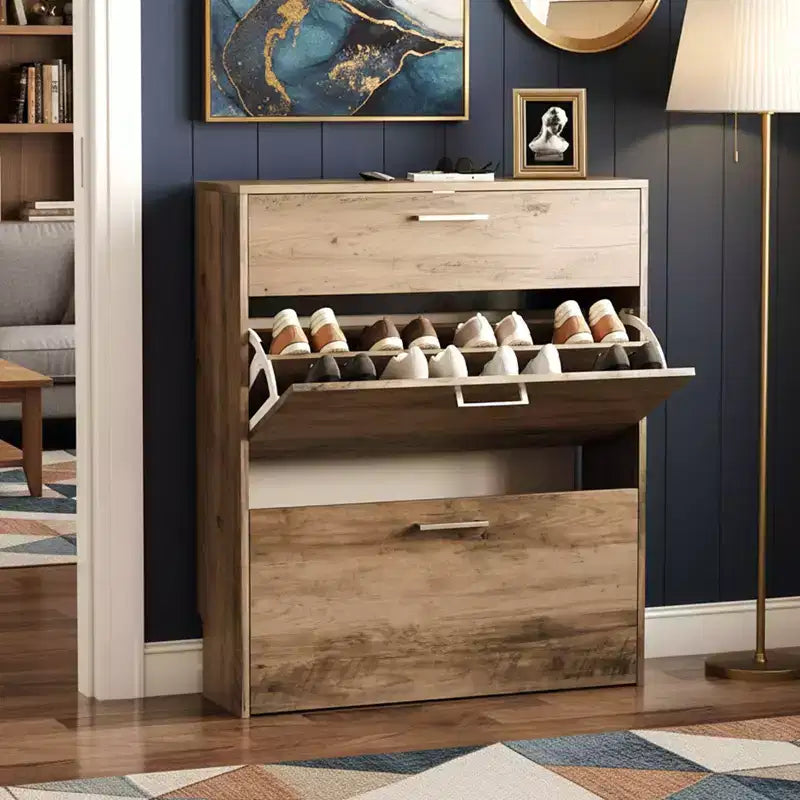 Karl Home 31 W 2-Flip Drawer 1-Drawer Shoe Cabinet