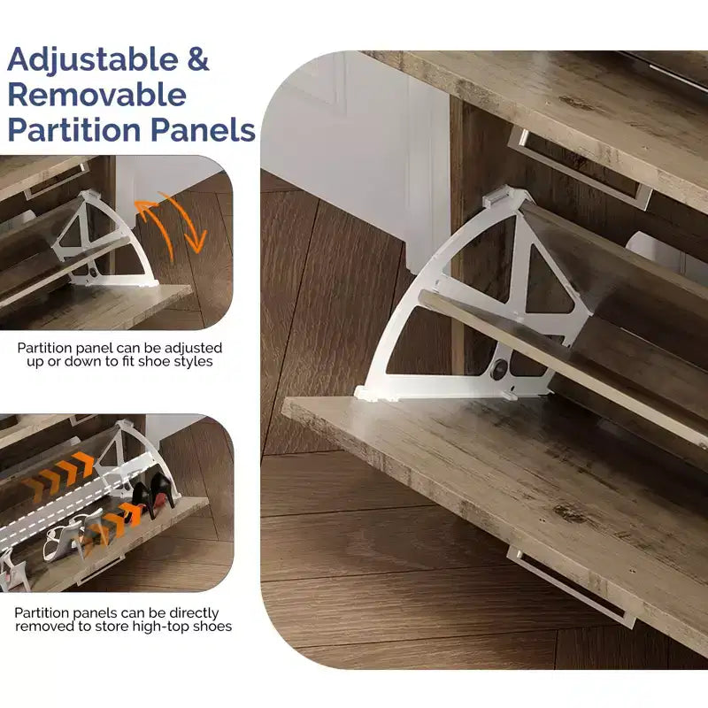 Scarpiera a cassetti ribaltabili da 31" – Contiene 16 paia, Mobiletto da ingresso
