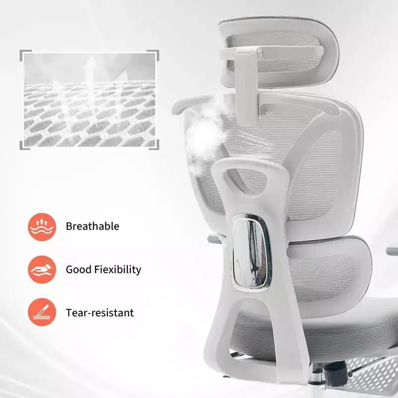 Sedia da ufficio ergonomica con poggiatesta imbottito regolabile, supporto lombare confortevole e braccioli 3D - Sedia da scrivania per computer per giochi e studio