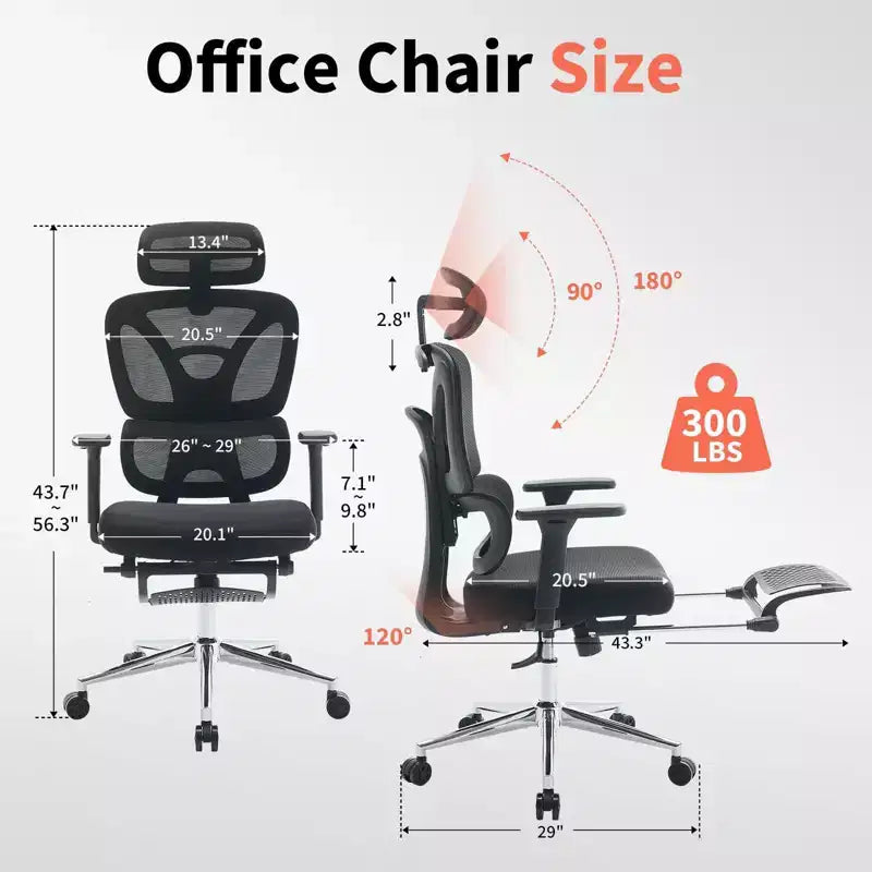 Sedia da ufficio ergonomica con poggiatesta imbottito regolabile, supporto lombare confortevole e braccioli 3D - Sedia da scrivania per computer per giochi e studio