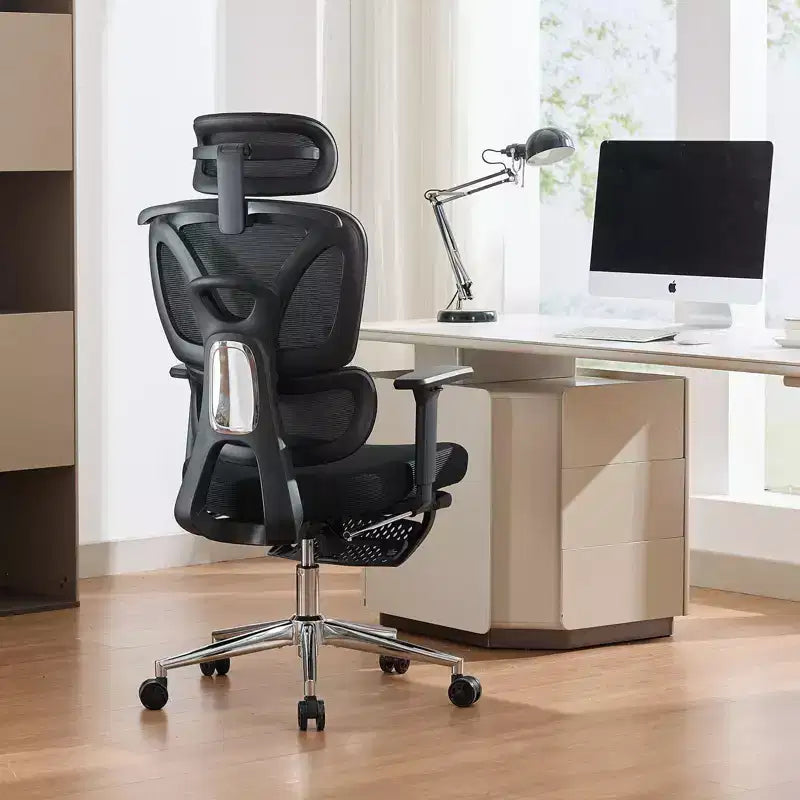Sedia da ufficio ergonomica con poggiatesta imbottito regolabile, supporto lombare confortevole e braccioli 3D - Sedia da scrivania per computer per giochi e studio