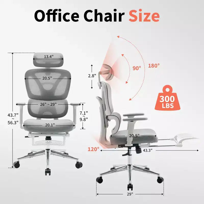 Sedia da ufficio ergonomica con poggiatesta imbottito regolabile, supporto lombare confortevole e braccioli 3D - Sedia da scrivania per computer per giochi e studio