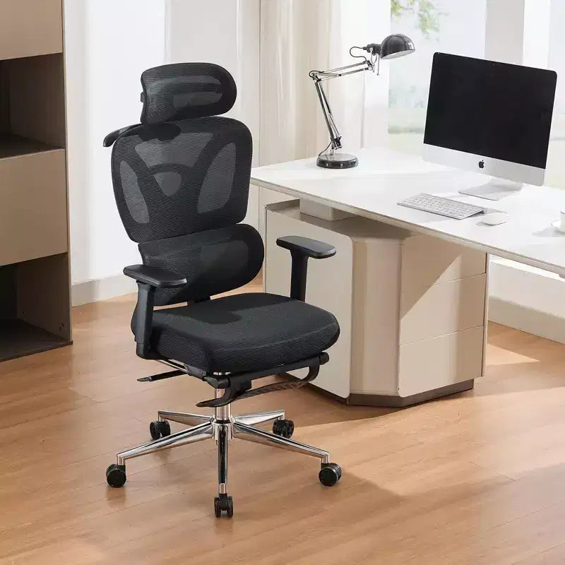 Ergonomic Office Chair with Adjustable Padded Headrest, Comfortable Lumbar Support & 3D Armrests - Computer Desk Chair for Gaming & Study