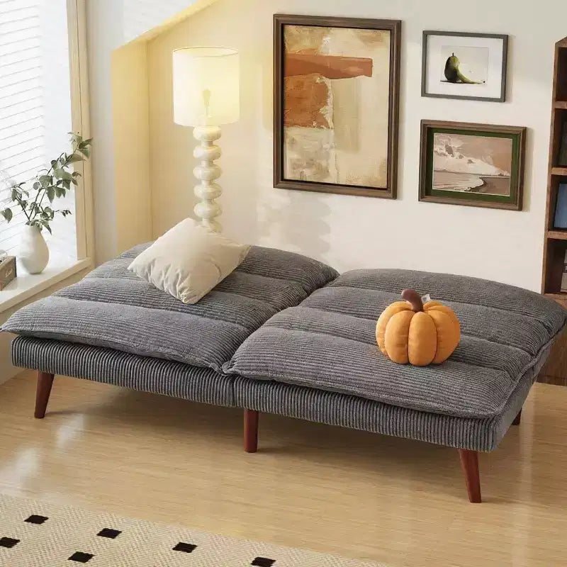 Divano Letto Futon Convertibile in Velluto a Coste da 67" – Reclinabile 3-in-1 per Piccoli Spazi