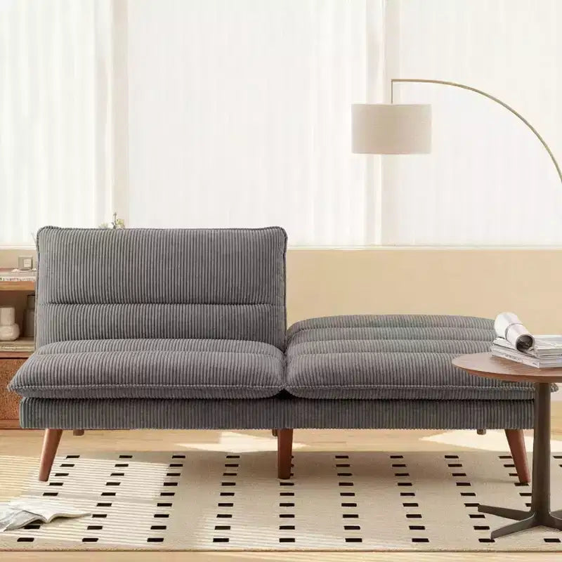 Divano Letto Futon Convertibile in Velluto a Coste da 67" – Reclinabile 3-in-1 per Piccoli Spazi