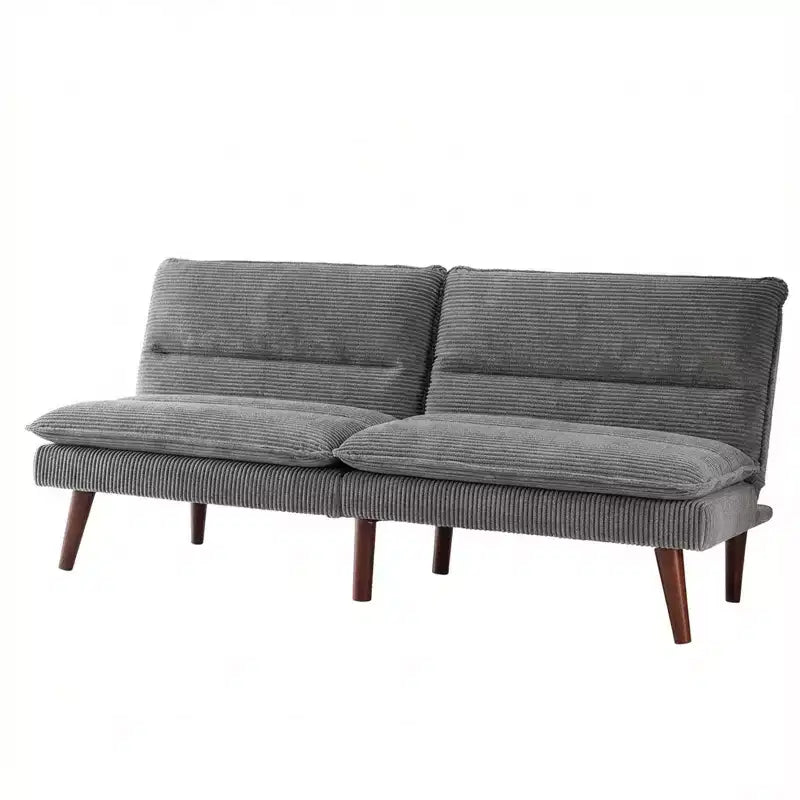 Divano Letto Futon Convertibile in Velluto a Coste da 67" – Reclinabile 3-in-1 per Piccoli Spazi