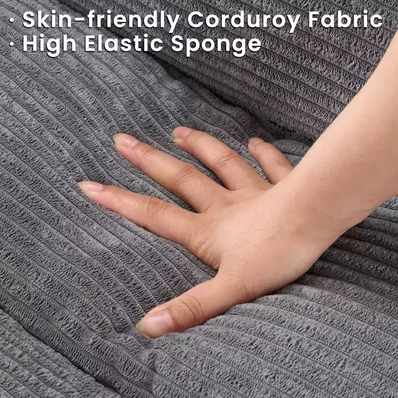 Divano Letto Futon Convertibile in Velluto a Coste da 67" – Reclinabile 3-in-1 per Piccoli Spazi