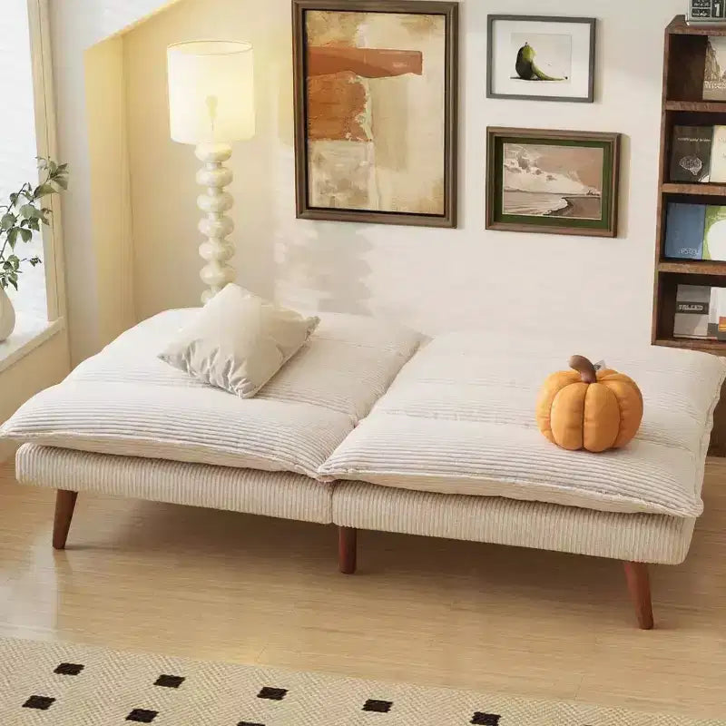 Divano Letto Futon Convertibile in Velluto a Coste da 67" – Reclinabile 3-in-1 per Piccoli Spazi