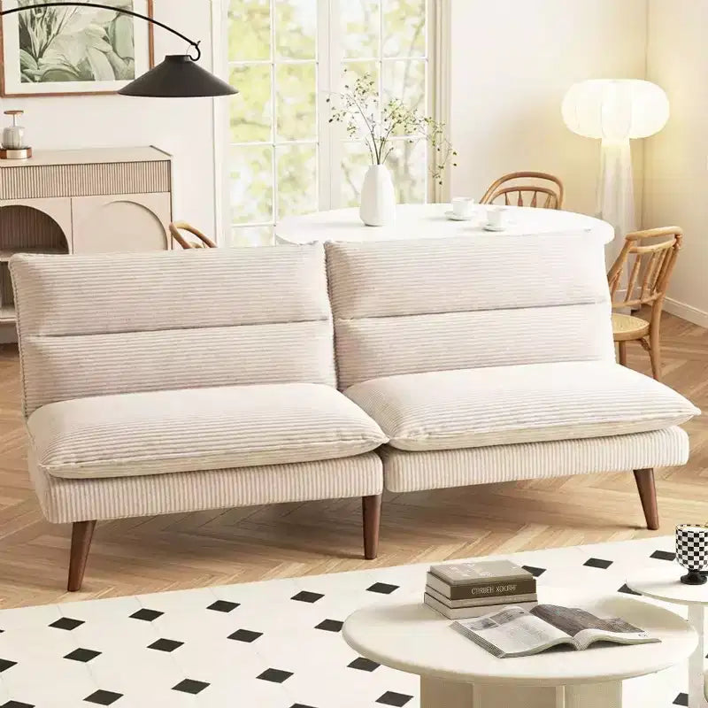 Divano Letto Futon Convertibile in Velluto a Coste da 67" – Reclinabile 3-in-1 per Piccoli Spazi