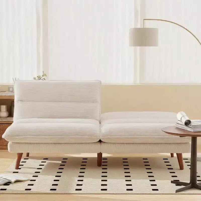 Divano Letto Futon Convertibile in Velluto a Coste da 67" – Reclinabile 3-in-1 per Piccoli Spazi