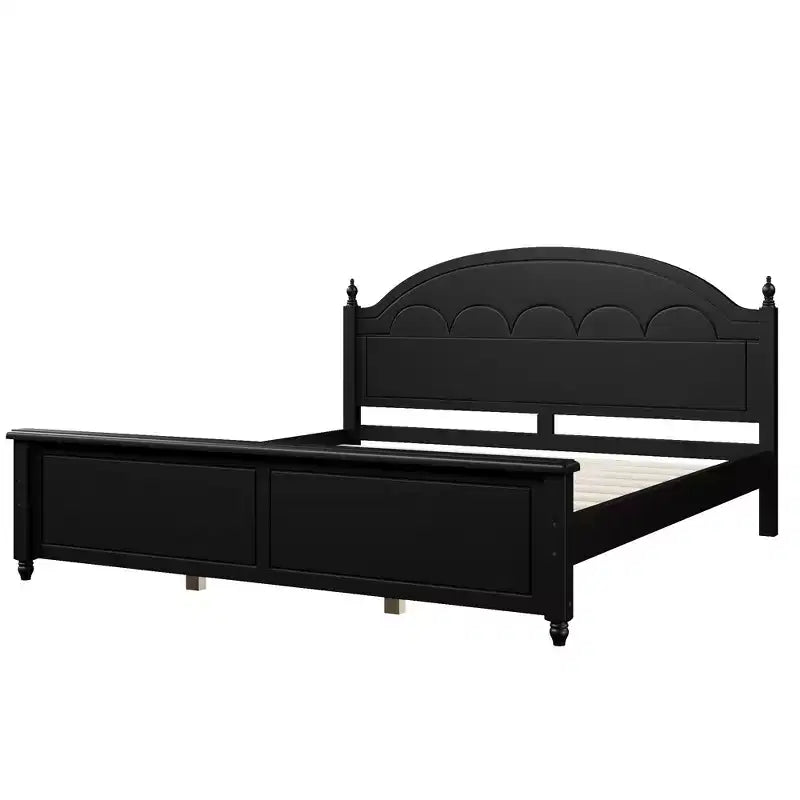 Struttura Letto Matrimoniale Queen in Legno con Elegante Testiera Ad Arco – Stile Moderno Fattoria