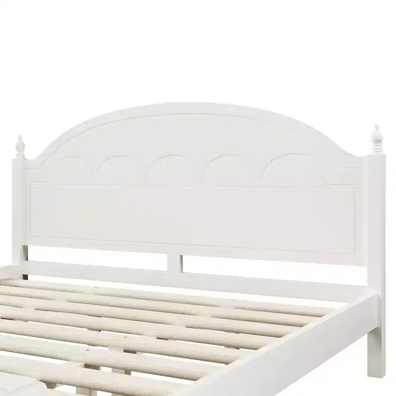 Struttura Letto Matrimoniale Queen in Legno con Elegante Testiera Ad Arco – Stile Moderno Fattoria