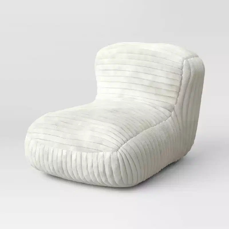 Dorm Memory Foam Filled Bean Bag Lounger with Corduroy Cover and Structured High Back Cream - Room Essentials™
