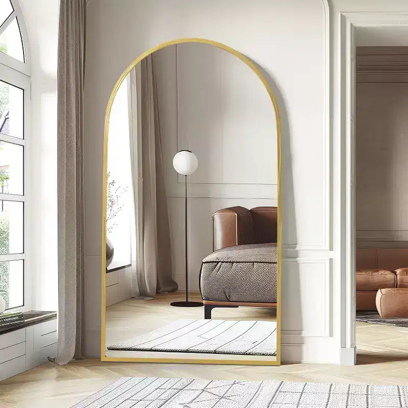 Specchio a Parete Rettangolare Moderno con Cornice in Alluminio – 200x90 cm, Vetro Temperato HD