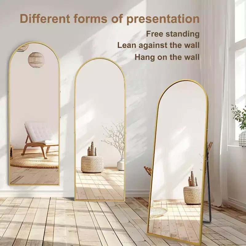 Specchio a Parete Rettangolare Moderno con Cornice in Alluminio – 200x90 cm, Vetro Temperato HD