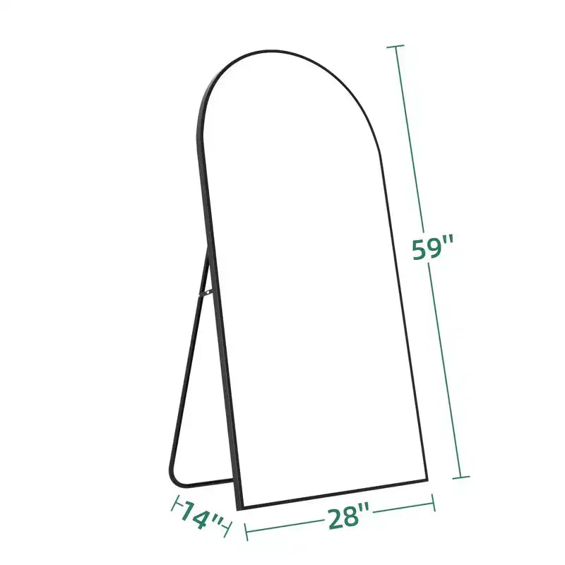 Specchio a Parete Rettangolare Moderno con Cornice in Alluminio – 200x90 cm, Vetro Temperato HD