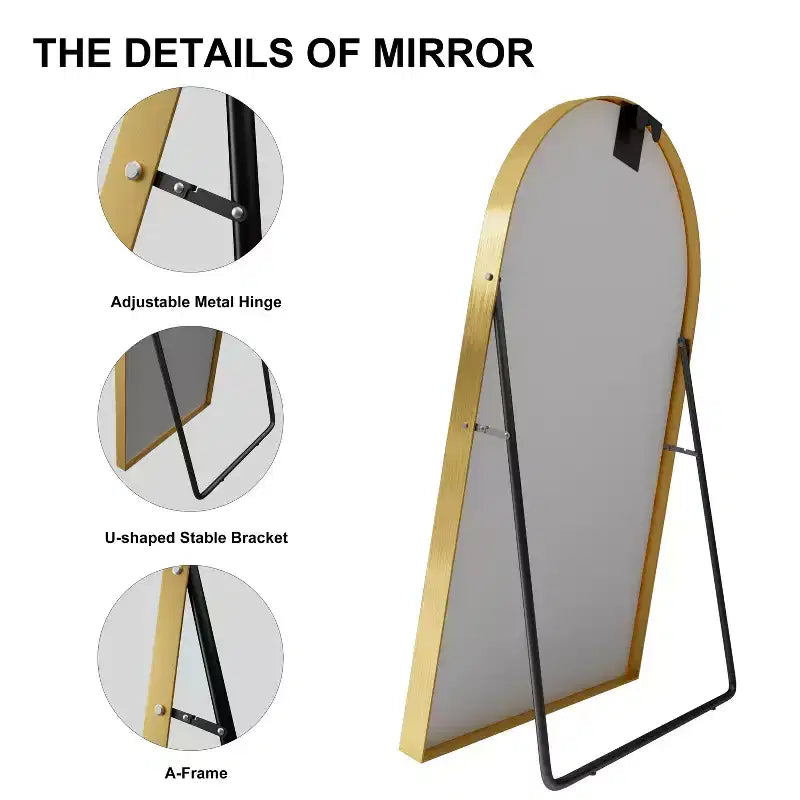 Specchio a Parete Rettangolare Moderno con Cornice in Alluminio – 200x90 cm, Vetro Temperato HD