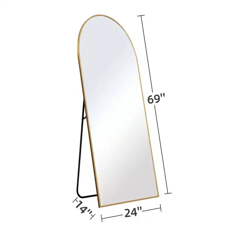 Specchio a Parete Rettangolare Moderno con Cornice in Alluminio – 200x90 cm, Vetro Temperato HD