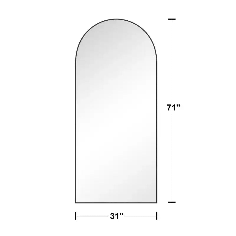 Specchio a Parete Rettangolare Moderno con Cornice in Alluminio – 200x90 cm, Vetro Temperato HD