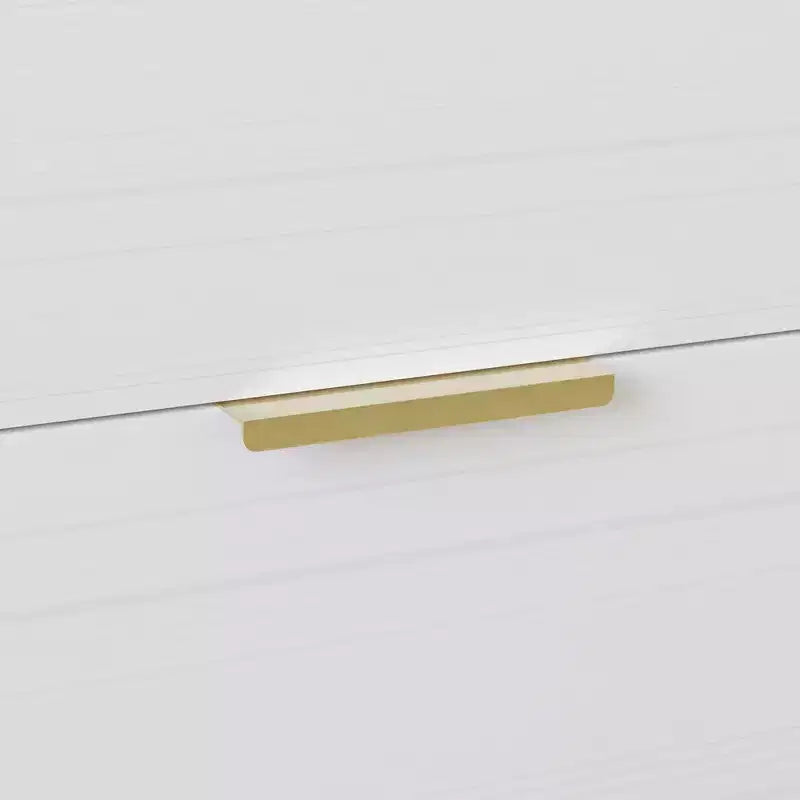 Cassettiera in legno a 6 cassetti con maniglie dorate e gambe affusolate – Contenitore per camera da letto
