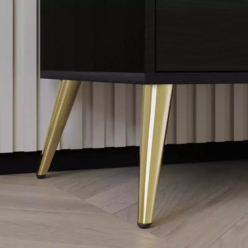 Cassettiera in legno a 6 cassetti con maniglie dorate e gambe affusolate – Contenitore per camera da letto
