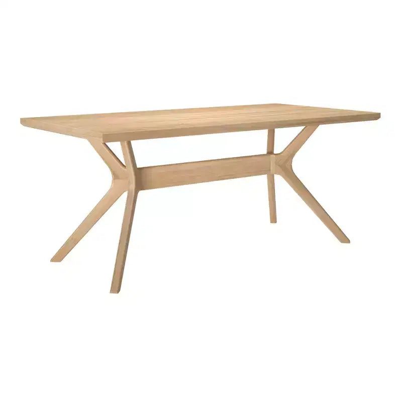 Tavolo da pranzo 72" in legno massello con gambe incrociate per 6 persone – Stile scandinavo-boho