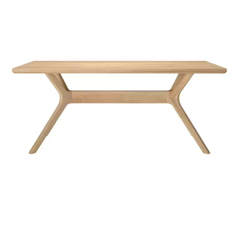 Tavolo da pranzo 72" in legno massello con gambe incrociate per 6 persone – Stile scandinavo-boho