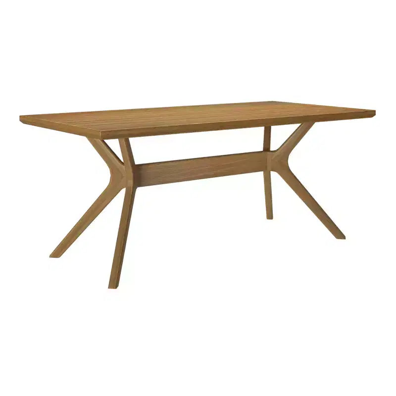 Tavolo da pranzo 72" in legno massello con gambe incrociate per 6 persone – Stile scandinavo-boho