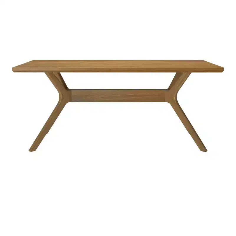 Tavolo da pranzo 72" in legno massello con gambe incrociate per 6 persone – Stile scandinavo-boho