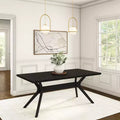 Tavolo da pranzo 72" in legno massello con gambe incrociate per 6 persone – Stile scandinavo-boho
