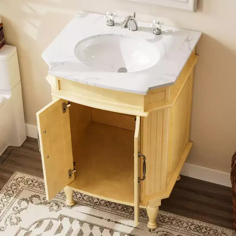 Mobiletto da Bagno a Terra Indipendente con 2 Ante – MDF Impermeabile, Design Antiribaltamento